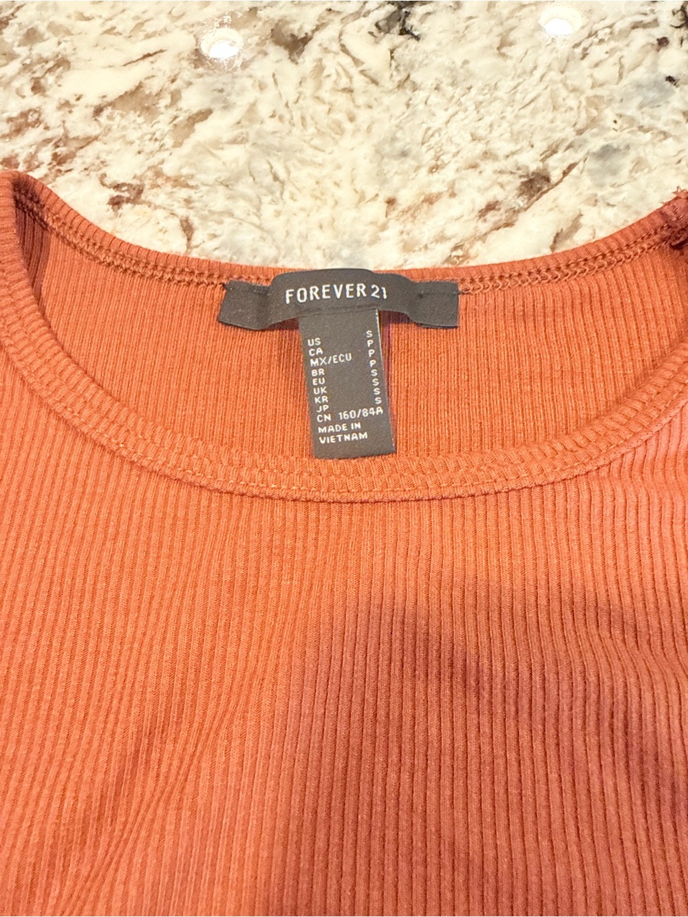 Forever 21 Rust Ribbed Ruched Drawstring Side Crop Top Small - Picture 4 of 5